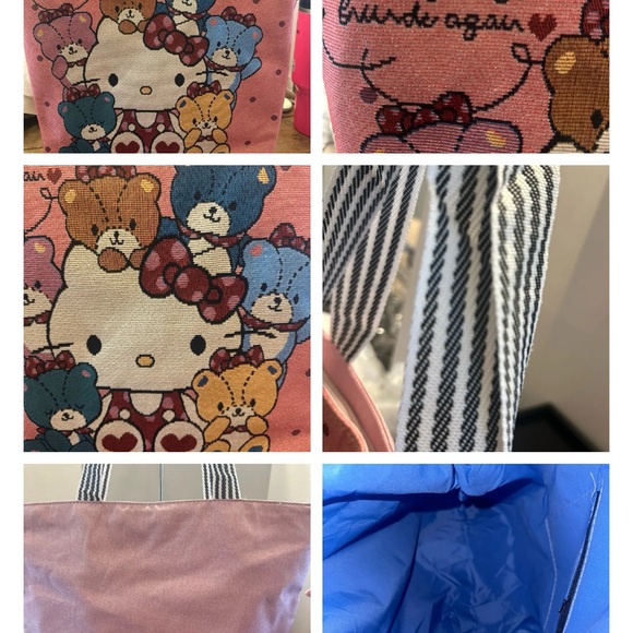 Hello Kitty Pink and Blue Canvas Shoulder Bag - Picture 1 of 1